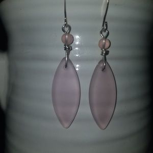 Pretty Pink Beachglass Earrings
